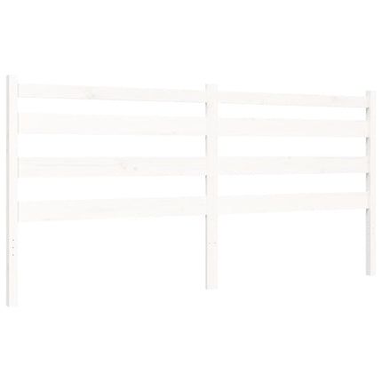 Giroletto con Testiera Bianco 180x200 cm in Legno Massello