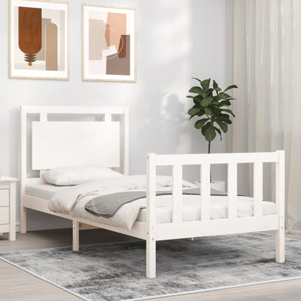 Giroletto senza Materasso Bianco 100x200 cm Legno Massello Pino