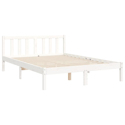 Giroletto senza Materasso Bianco 140x200 cm Legno Massello Pino