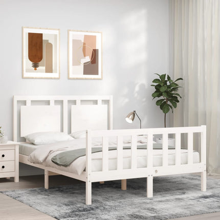 Giroletto senza Materasso Bianco 140x200 cm Legno Massello Pino