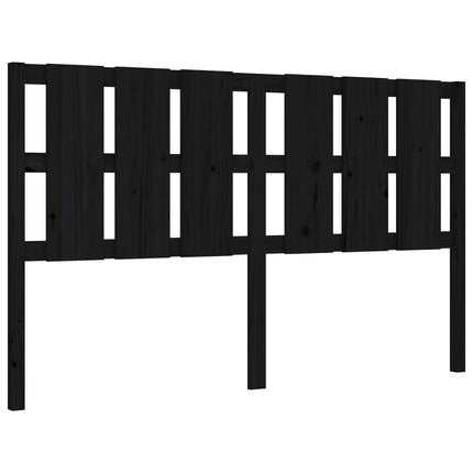 Giroletto con Testiera Nero King Size in Legno Massello
