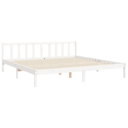 Giroletto senza Materasso Bianco 200x200 cm Legno Massello Pino