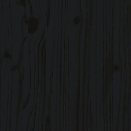 Giroletto con Testiera Nero 200x200 cm in Legno Massello