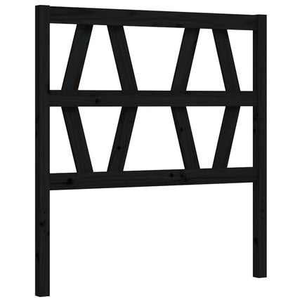 Giroletto con Testiera Nero Single in Legno Massello