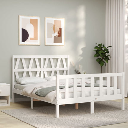 Giroletto senza Materasso Bianco 140x200 cm Legno Massello Pino
