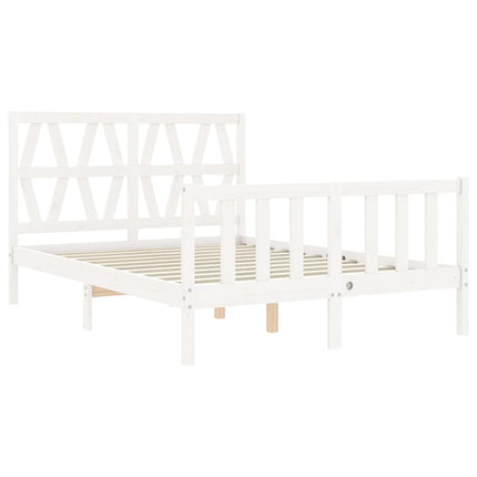 Giroletto senza Materasso Bianco 140x200 cm Legno Massello Pino