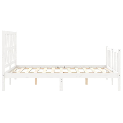 Giroletto senza Materasso Bianco 140x200 cm Legno Massello Pino
