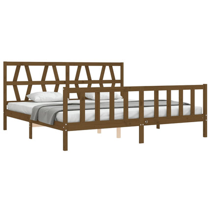 Giroletto con Testiera ambra 200x200 cm in Legno Massello