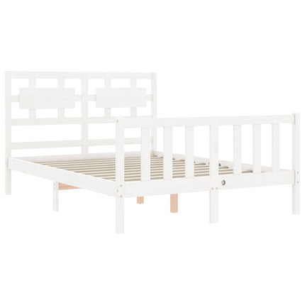 Giroletto senza Materasso Bianco 140x200 cm Legno Massello Pino