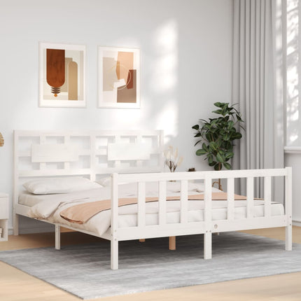 Giroletto senza Materasso Bianco 160x200 cm Legno Massello Pino