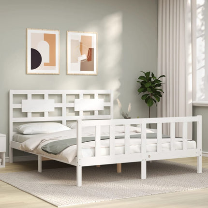 Giroletto senza Materasso Bianco 160x200 cm Legno Massello Pino