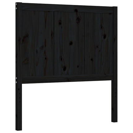 Giroletto con Testiera Nero 90x200 cm in Legno Massello
