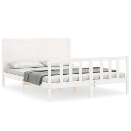 Giroletto senza Materasso Bianco 160x200 cm Legno Massello Pino