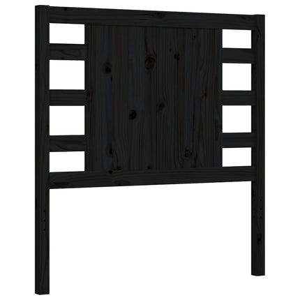 Giroletto con Testiera Nero Single in Legno Massello