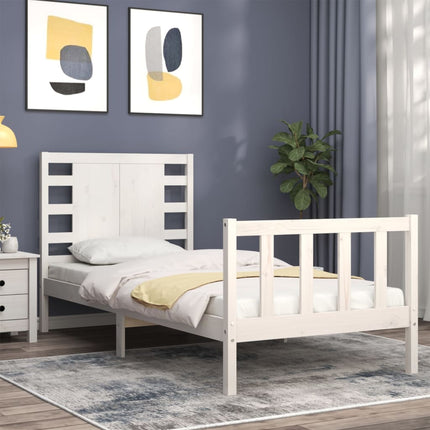 Giroletto senza Materasso Bianco 100x200 cm Legno Massello Pino