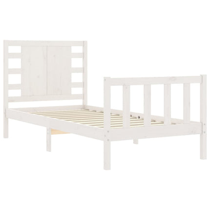 Giroletto senza Materasso Bianco 100x200 cm Legno Massello Pino