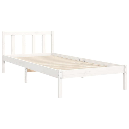 Giroletto senza Materasso Bianco 100x200 cm Legno Massello Pino