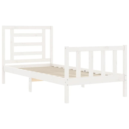 Giroletto con Testiera Bianco Small Single Legno Massello