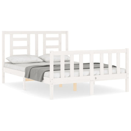 Letto senza Materasso Bianco 140x190 cm Legno Massello di Pino