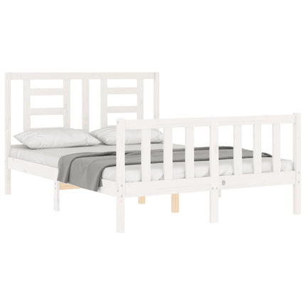 Letto senza Materasso Bianco 140x190 cm Legno Massello di Pino