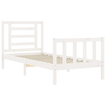 Giroletto senza Materasso Bianco 100x200 cm Legno Massello Pino