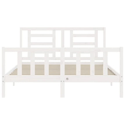 Giroletto con Testiera Bianco King Size in Legno Massello