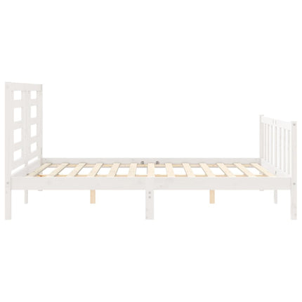 Giroletto con Testiera Bianco King Size in Legno Massello