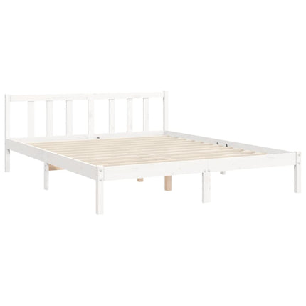 Giroletto con Testiera Bianco King Size in Legno Massello