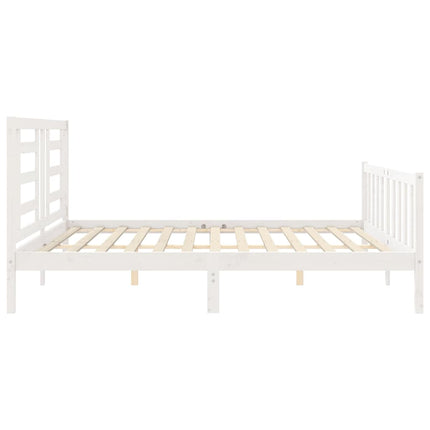 Giroletto senza Materasso Bianco 200x200 cm Legno Massello Pino
