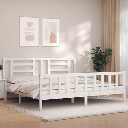 Giroletto senza Materasso Bianco 200x200 cm Legno Massello Pino