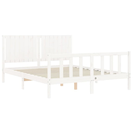 Giroletto senza Materasso Bianco 160x200 cm Legno Massello Pino