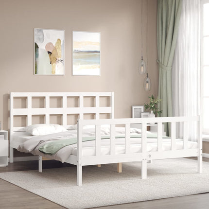 Giroletto senza Materasso Bianco 160x200 cm Legno Massello Pino