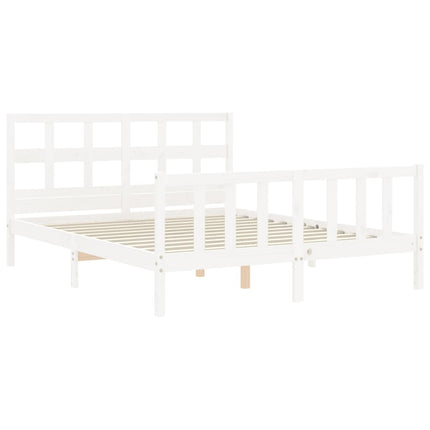 Giroletto senza Materasso Bianco 160x200 cm Legno Massello Pino