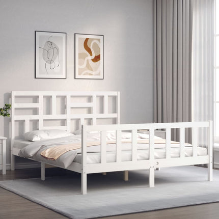Giroletto senza Materasso Bianco 160x200 cm Legno Massello Pino