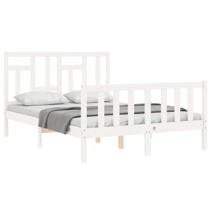Letto senza Materasso Bianco 140x190 cm Legno Massello di Pino
