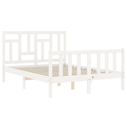 Letto senza Materasso Bianco 140x190 cm Legno Massello di Pino