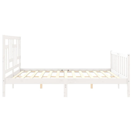 Giroletto senza Materasso Bianco 200x200 cm Legno Massello Pino