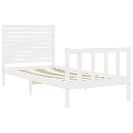 Giroletto con Testiera Bianco Small Single Legno Massello