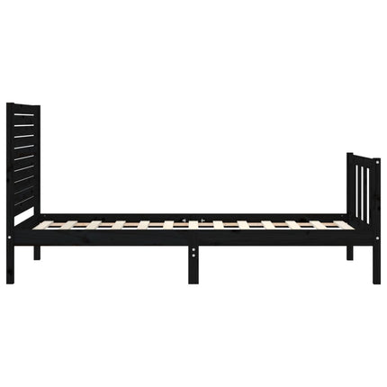 Giroletto con Testiera Nero Small Single in Legno Massello