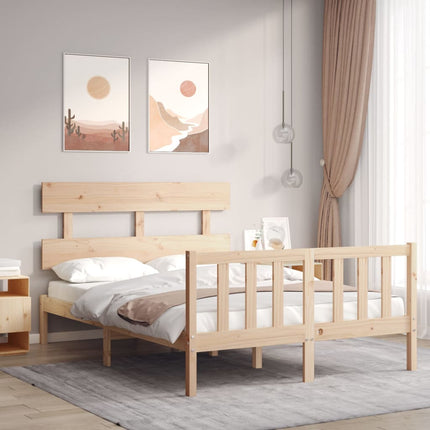 Letto senza Materasso 140x190 cm in Legno Massello di Pino