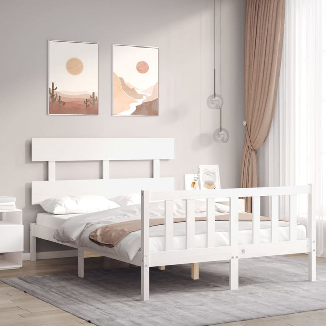 Giroletto senza Materasso Bianco 120x200 cm Legno Massello Pino