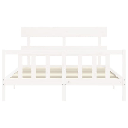 Giroletto senza Materasso Bianco 160x200 cm Legno Massello Pino
