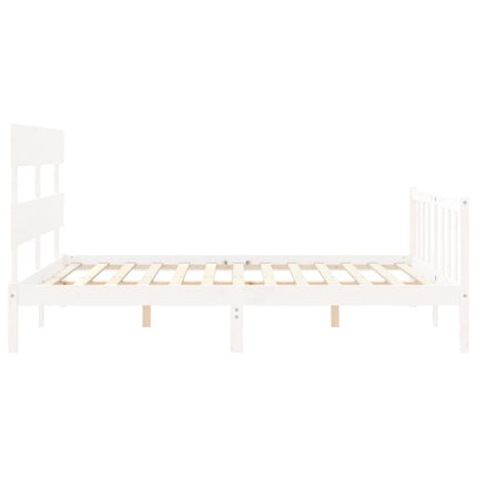 Giroletto senza Materasso Bianco 160x200 cm Legno Massello Pino