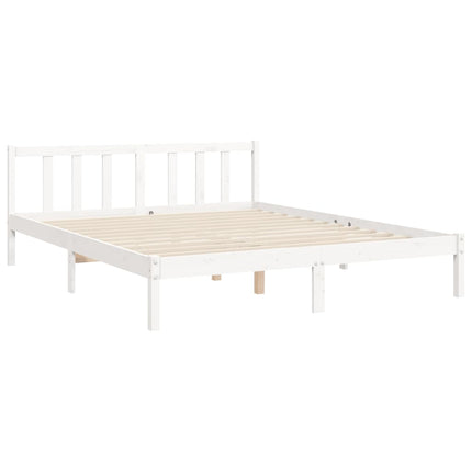 Giroletto senza Materasso Bianco 160x200 cm Legno Massello Pino