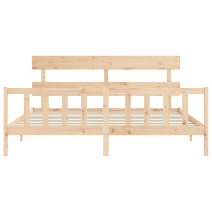 Giroletto con Testiera Super King Size in Legno Massello
