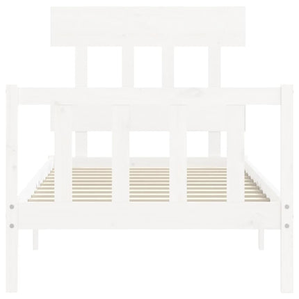 Giroletto senza Materasso Bianco 90x200 cm Legno Massello Pino