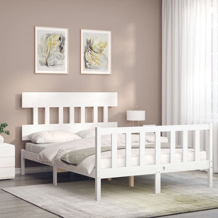 Giroletto senza Materasso Bianco 120x200 cm Legno Massello Pino