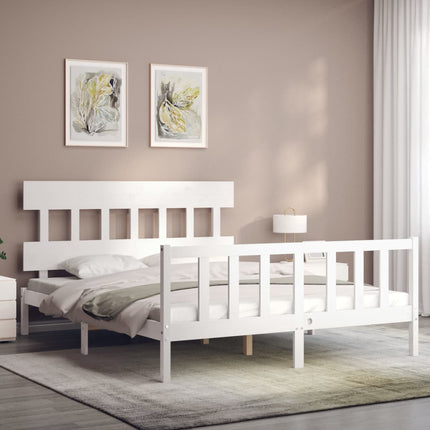 Giroletto senza Materasso Bianco 160x200 cm Legno Massello Pino