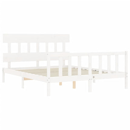 Giroletto senza Materasso Bianco 160x200 cm Legno Massello Pino
