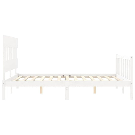 Giroletto senza Materasso Bianco 160x200 cm Legno Massello Pino